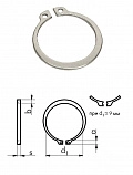 DIN 471 Кольцо стопорное наружное для вала 15 x 1 Россия