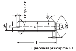 DIN 438 Винт установочный с засверленным концом и прямым шлицем, полная резьба, ГОСТ 1477-75, ISO 74