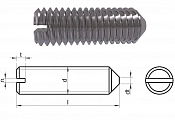 ISO 7434 A 4 Винт установочный шлиц острый конический с прямым шлицем M 4 x 6 PU=S