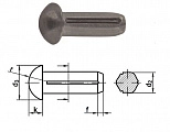 ISO 8746 Form A Заклепка с насечкой, и полукруглой головкой, сталь 2 x 3 PU=S
