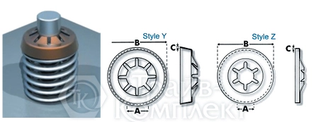 Стандартное стопорное кольцо Starlock для квадратного вала обратного типа