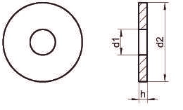 Чертеж шайбы увеличенной DIN 440 R A2 A4 для деревянных конструкций с круглым отверстием