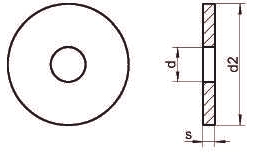 Чертеж шайбы плоской увеличенной DIN 1052 для деревянных конструкций