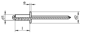 Заклепка с плоской головкой чертеж