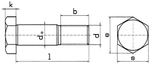  DIN 610 Болт стяжной призонный шестигранный с короткой резьбовой цапфой