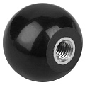 DIN 319 Рукоятка шаровая пластик форма E, стальная втулка, диаметр 20 M 5 PU=S (25 шт.) Европа