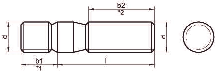 Чертеж нержавеющей шпильки DIN 938 A2 A4 с ввинчиваемым концом ~ 1d