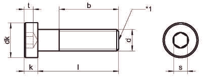 Чертеж винта с цилиндрической низкой головкой DIN 7984 нержавеющий A2 A4 и внутренним шестигранником