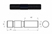 DIN 835 5.8 Шпилька с резьбовым концом, ввинчиваемый конец ~ 2d M 8 x 45 PU=S (100 шт.) Европа