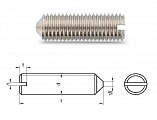 DIN 553 1.4305 (A1) Винт установочный с прямым шлицем и острым концом M 6 x 16 Россия