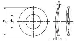 Фото оцинкованные волнистые пружинные шайбы DIN 137 форма B