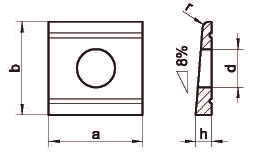 Чертеж шайбы квадратной DIN 436 A2 A4 для деревянных конструкций