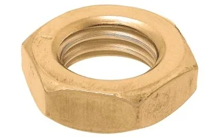 DIN 439 Гайка шестигранная низкая с фаской, латунь BM 4