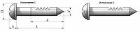 ГОСТ 1144-80 Шуруп с полукруглой головкой и прямым шлицем, цинк 4 x 40