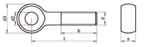 Чертеж болта откидного DIN 444 B A2 A4