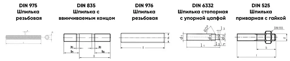 Фото шпильки по DIN