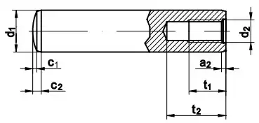 Фото Цилиндрический штифт DIN 7979 с внутренней резьбой