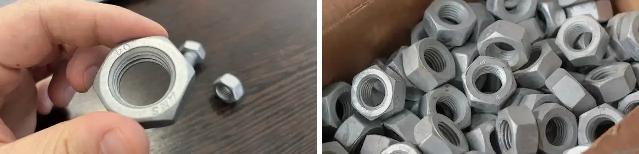 Фото сравнение цинк-ламельного покрытия и горячего цинкования