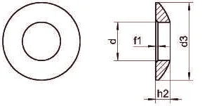 Чертеж шайбы сферической DIN 6319 C A2 A4