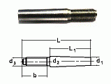 DIN 258 Штифт конусный с резьбовой цапфой 16 x 160 PU=S (1 шт.) Европа
